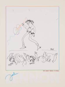 JOHN LENNON "It's only Rock n' Roll limited edition poster [#677/4000]; framed and glazed. Overall 105 x 80 cm.