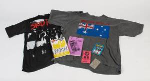 ROCK: A collection of Australian Tour memorabilia including crew T-Shirts, promotional T-Shirts, Tour crew Itineraries, crew passes, guest passes, etc.: Steve Earl and the Dukes, R.E.M., Lenny Kravitz, The Cult, ZZ Top, Brian Adams, Bon Jovi, Meat Loaf, S