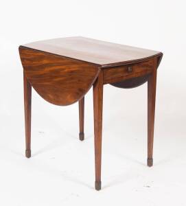 A Georgian mahogany over drop side occasional table with 2 drawers. 74cm high, 76cm wide, 106cm deep (extended)