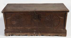 A carved pine and oak cassone, late 18th/19th century