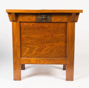 A Korean paulownia & elm rice chest, 20th Century. 109cm high, 110cm wide, 68cm deep.&nbsp;