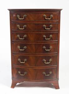 A Georgian style 6 drawer bow front lingerie&nbsp;chest. 97cm high, 63cm wide, 50cm deep