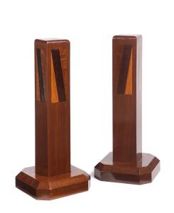 A pair of Art Deco timber pedestals, 84cm high.