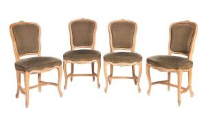 A set of ten Louis XVI style cut velvet upholstered beech dining chairs, French, 19th Century