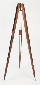 An attractive late 19th / early 20th century timber tripod by the camera maker H. Bellieni et fils (Nancy, France).