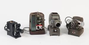 A group of nine vintage projectors. The group including two Leitz slide projectors and a nice Gem Pathescope.