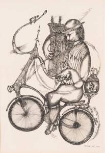 DAVID TZUR (BORN 1930), The Cyclist, limited edition print S/P, signed and editioned lower right, 33.5 x 23.5 cm