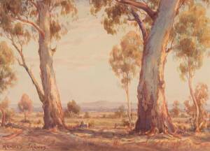 ARNOLD JARVIS, Tall Gums, watercolour, signed lower left, 25 x 34 cm