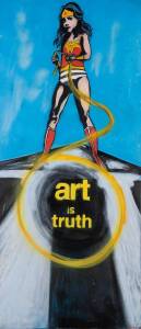 DAVID BROMLEY (ACTIVE 20TH/21ST CENTURY), Art is Truth 2015, enamel spraypaint on board, signed and dated lower right: BROMLEY 15, 275 x 122 cm