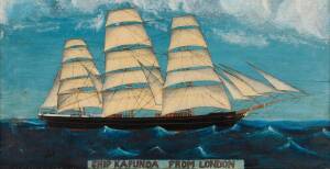 BRITISH SCHOOL 18TH/19TH CENTURY: Ship Kapunda from London, oil on panel, 31 x 61 cm 