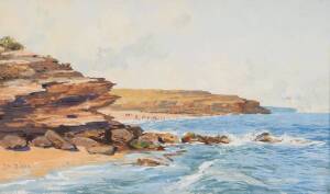 GEORGE DIXON, Long Reef, gouache on card, signed lower left, 19 x 32.5 cm