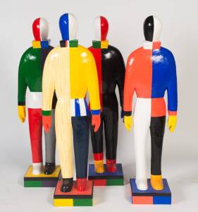 ARTIST UNKNOWN, 4 Malevich Men, painted paper mache sculpture (4), 140 cm (each) 