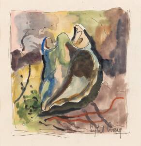 SYBIL CRAIG (1901-1989), Seaside Still Life, watercolour and pen, signed lower right: Sybil Craig, 17 x 17 cm&nbsp;