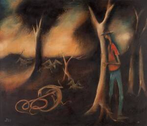 KEVIN CHARLES (PRO) HART (1928-2006), Johnson's Antidote, oil on board, signed lower left: PRO HART, 59.5 x 69.5 cm