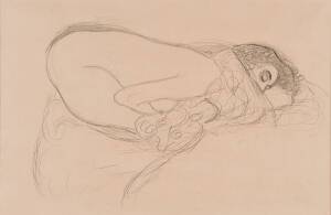 GUSTAV KLIMT, group of 5 limited edition prints of pencil sketches in gilt frames. Frame size: 51 x 72cm overall