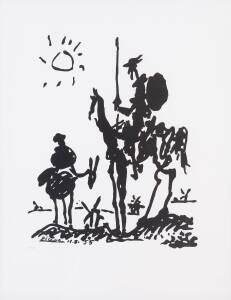 PABLO PICASSO [1881-1973]: "Don Quixote', original lithograph, edition A/P, signed in plate, 40 x 65cm.&nbsp;