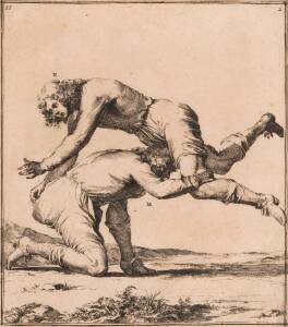 ROMEYN DE HOOGHE (DUTCH 1645-1708), L'art de la Lutte 1674, post-humus egraving, 18.5 x 16.5 cm&nbsp;