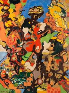 DANIEL CHARLES MOYNIHAN (BORN 1948), Fish Entering Wilsons Prom, 1966, oil on board, signed and dated lower left: Moynihan 66, signed, dated and titled verso, 122 x 92 cm