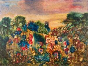 DOUGLAS STUBBS&nbsp;(1927-2008), Hollow Hill 1975, oil on board, signed, dated and titled lower left, 90 x 121 cm