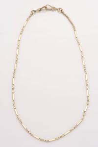 A European gold fob chain. 14ct yellow gold. Weight 14.7 grams. Length 38cm.