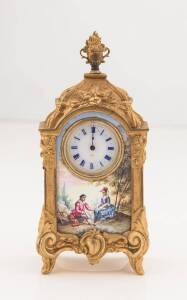 A hand painted carriage clock.