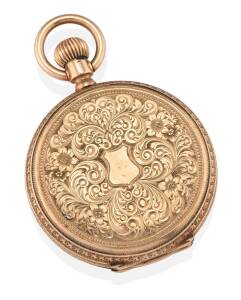 Waltham 10ct gold &nbsp;full humter ladies pocket watch with engraved case.