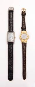 A Lady's gold plated Bulova wristwatch, and another wristwatch.