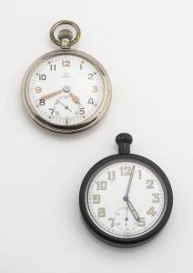 Two military pocket watches, one Omega.&nbsp;