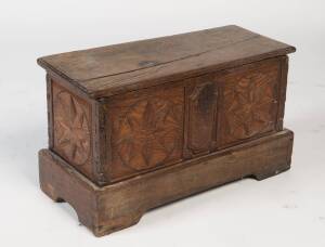 A provincial oak and pine&nbsp;miniature coffer, possibly Italian, 18th/19th century