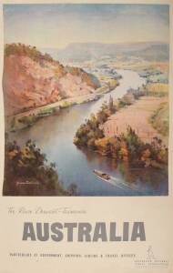 AUSTRALIAN TRAVEL POSTER: Australian National Travel Association poster No. 117, "The River Derwent - Tasmania, Australia", with artwork by James Northfield, colour process lithograph, printed by McLaren & Co., Melbourne; 101 x 63cms, laid down on linen.