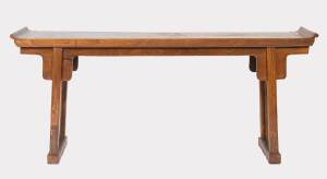 A Chinese elm altar table, 19th/20th Century.&nbsp;85cm high, 198cm wide, 37cm deep