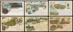 Beautiful collection of mostly 1890s chromolithographs from Austria x4 including Emperor's Golden Jubilee x2; Belgium x5; France x21 including Composers x5 (superb unused) & Months of the Year x8; Italy x9 including Thomas Cook & Son advertising Cards x2;