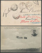 Oddments with German very early Zeppelin Card (unused) & confected photo of the Kaiser with German Nobility, also 1896 & 1897 Local Postal Card & Letter Card with Exhibition labels; France 1909 of H Fournier & his Biplane with 'POST-AVIATION/18-10/09/(SIN - 2