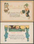 Bundle of British Message Cards mostly by AM Davis & Co with all manner of greetings & quotable quotes, many beautifully illustrated in the Art Deco style, mostly used with the condition a bit variable but generally fine to very fine. An enchanting lot. E - 3