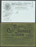 ADVERTISING: CHEESE: French Société des Caves et des Producteurs Réunis a Roquefort series of c.1901 Topographicals with illustrated advertising on the address side, on pale blue Card x22 or pale yellow Card, very fine to superb unused; plus the original - 2