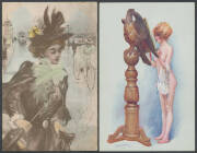 ARTIST CardS: Delightful selection of early Glamour/Nudity Cards by various French artists including several sets of 6 & A Jarach set of 7 with the original packet, mostly unused, condition variable but generally fine to very fine with some being superb. - 4