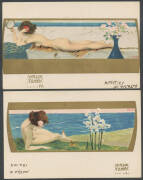 ARTIST CardS: French "Vieux Temps" set of 6 erotic nudes, all used with French 'ST GERMAIN EN LAYE A PARIS/13/JANV/01' railway datestamp, ink notations on the view-side still very fine. Ex Keith Harrison. (6) - 3