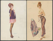 ARTIST CardS: A PENOT: early-1900s R et Cie Glamour & semi-Nudes x12 from various series, plus Leroy et Cremieu saucy "Tennis" Cards x5, a few blemishes, unused. Ex Keith Harrison. (17) - 2