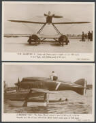 AVIATION: Mostly British group with real photo types 1912 Daily Mail "Mr BC Hucks on his 70hp Bleriot", c.1921 of very stylish Aviators & Their Biplane with a Crowd Behind, Topical PostCard Co "Handley Page Monoplane" & 1929 "The Schneider Trophy Race" se - 2