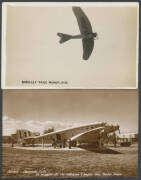 AVIATION: Mostly British group with real photo types 1912 Daily Mail "Mr BC Hucks on his 70hp Bleriot", c.1921 of very stylish Aviators & Their Biplane with a Crowd Behind, Topical PostCard Co "Handley Page Monoplane" & 1929 "The Schneider Trophy Race" se - 5