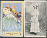 CHILDREN: Mounted group with studio portraits, groups at play, artist Cards by Milicent Sowerby x4, Agnes Richardson x6 & Margaret Tarrant etc, good Australian - especially South Australian - content including Miniature Railway Adelaide Exhibition Grounds - 4