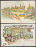 EXHIBITIONS - NON-PHILATELIC: Useful selection from Great Britain with 1891 Royal Naval Exhibition with special postmark (faults but the Lighthouse side is quite presentable), 1904 Earls Court x10 including "Sir Hiram Maxim's Captive Airships" (the same g - 3