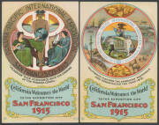 EXHIBITIONS - NON-PHILATELIC: Gorgeous group from Paris 1900 x2, St Louis 1904, Dusseldorf 1904 x2, Liège 1905 x7, Amiens 1906, San Francisco 1909, Turin 1911, Leipzig 1913 and San Francisco 1915 x2, mostly unused, generally very fine. (18) - 3