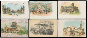 EXHIBITIONS - NON-PHILATELIC: 1900 Exposition Universelle de Paris, beautiful group comprising chromolithos x23, and others x19, mostly unused and generally fine to very fine. One of the most attractive lots in the sale. (42)