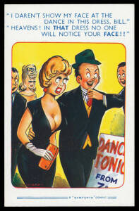 HUMOUR: Old album of British double entendre Cards, lots of Donald McGills & others by Brian Perry, "Taylor", "Pedro", "Fitzpatrick" etc, generally very fine. Ex Derek Pocock. [Parental permission required to view on-line!] (260 approx)