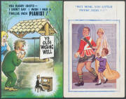 HUMOUR: Old album of British double entendre Cards, lots of Donald McGills & others by Brian Perry, "Taylor", "Pedro", "Fitzpatrick" etc, generally very fine. Ex Derek Pocock. [Parental permission required to view on-line!] (260 approx) - 2