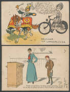 HUMOUR: Folio of mostly British Cards with lots of double entendres, picaninny Cards x6, classic "The Husband, and How to Train It" x2, superb GE Shepheard "Man & Horse" types x6, etc, also a couple of American dumb humour Cards & French risqué group x12 - 4