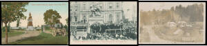 MILITARY Boer War Monuments in Australia with New South Wales x6, Queensland, South Australia x13, Victoria x10 & Western Australia x3, several are of unveiling ceremonies, a few are real photo types, condition variable but many are fine to very fine used