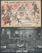 MILITARY WORLD WAR I: Interesting group of mostly British Cards including Nurse Edith Cavell x3 (one printed on material), "The Paravane...for Destroying Hun Mines", "Shakespeare Hut: Lounge enlarged for Concert", "Hartlepools [sic] Bombarded by Germans D - 4