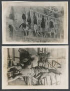 MILITARY WORLD WAR II: 1945 series of five photographs of the execution of Benito Mussolini & his mistress Clara Petacci & another that appears to be an effigy of Adolf Hitler. Gruesome stuff but they are not first generation prints so are very grainy. [W - 2